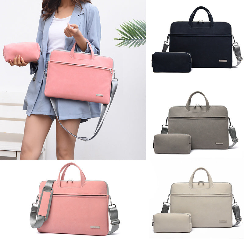 PU Leather Laptop Briefcase & Shoulder Bag