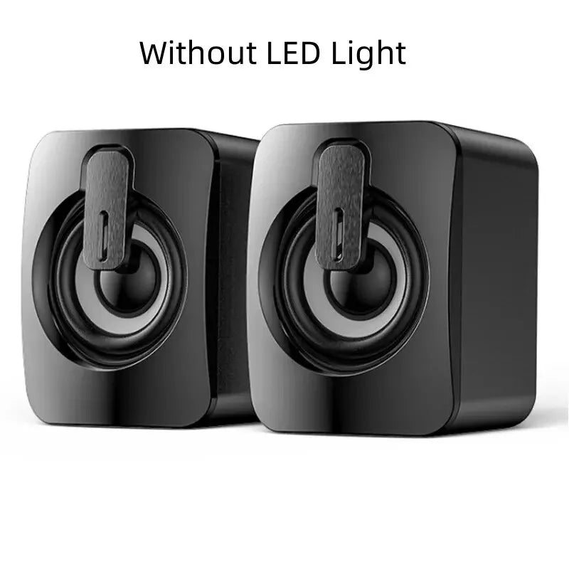 LED Hi-Fi Stereo USB Speakers with Microphone for Desktop