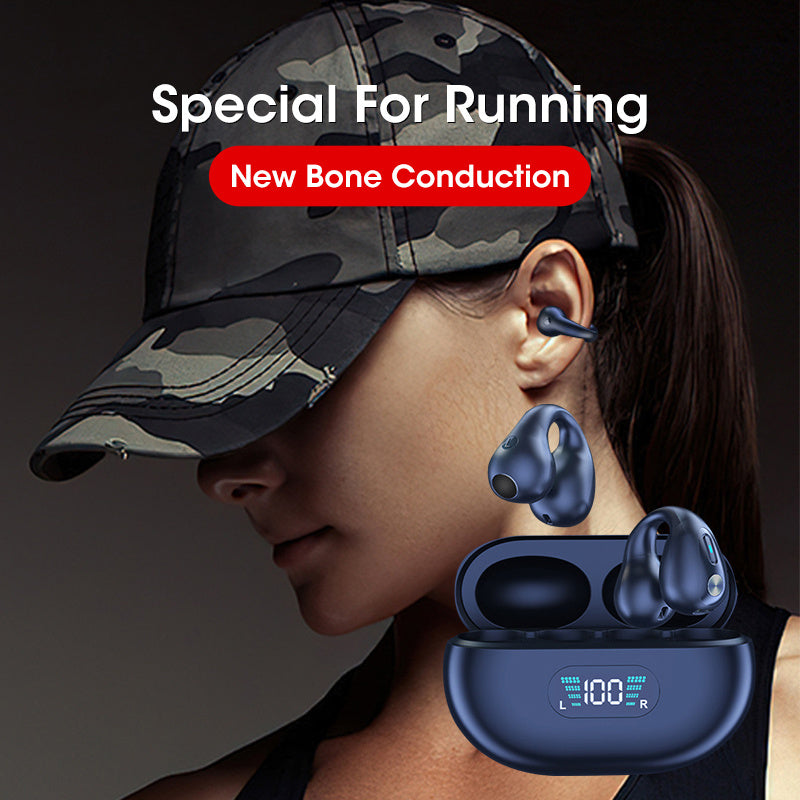 Bone Conduction Headphones TWS Earbuds Ear Clip Bluetooth 5.3